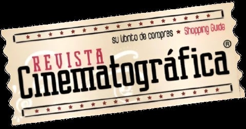 Revista Cinematografica logo with film strip borders, Spanish cinema magazine cover design